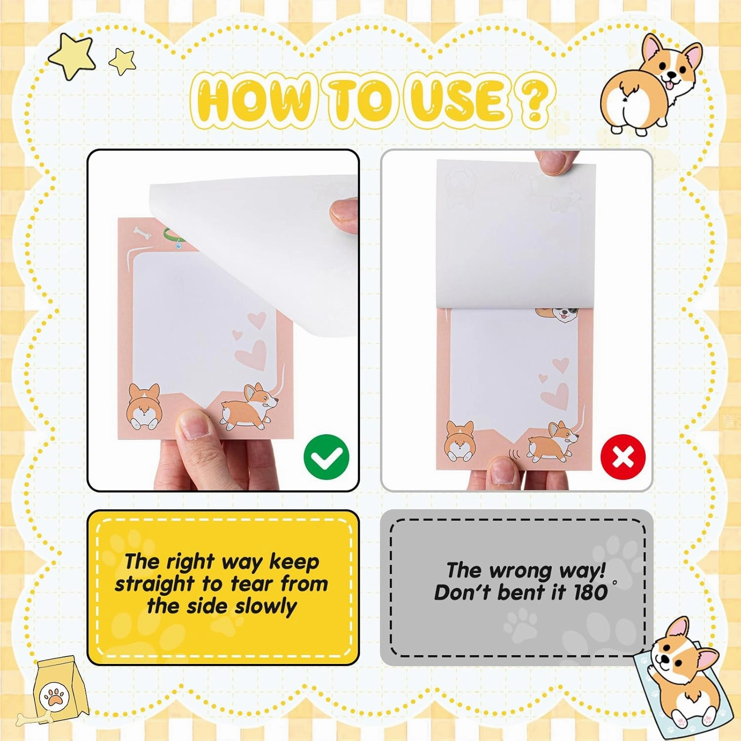 Theme Office Supplies Cute Gifts for Women Include Ballpoint Pens Sticky Notes Stickers School Stationery Set Lover Gifts for Birthday Party Favor Decoration Supplies(Corgi Dog)