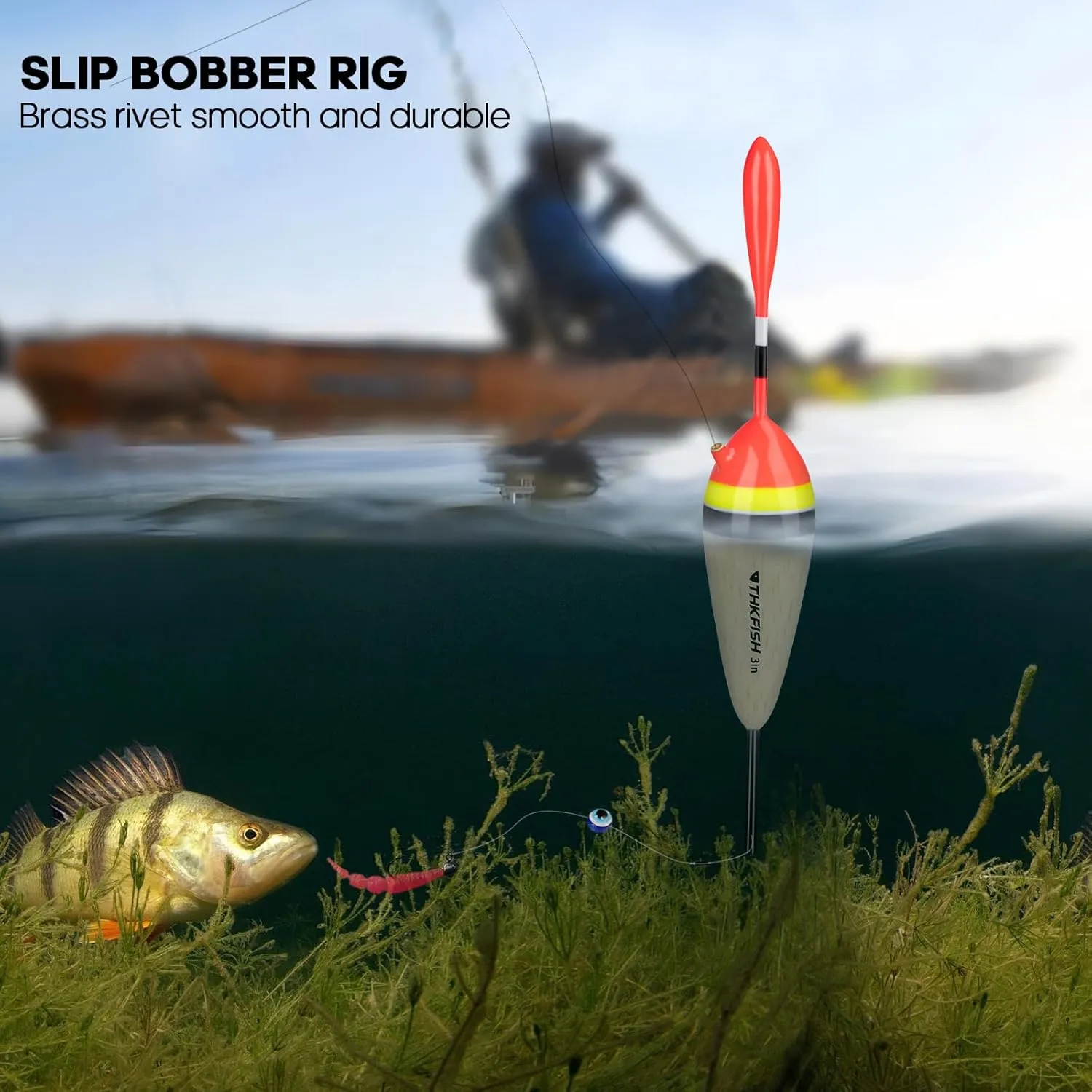 THKFISH Fishing Floats Balsa Wood Slip Bobbers for Fishing, Fishing Floats Bobbers for Crappie Panfish Trout Bass Walleye