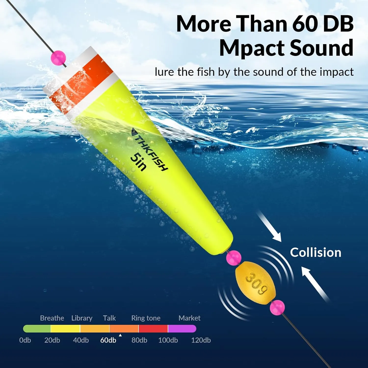 THKFISH Fishing Floats Bobbers Fishing Popping Cork Trout Float Rig Weighted Popping Floats Cork Trout Floats for Fishing Saltwater 4PCS