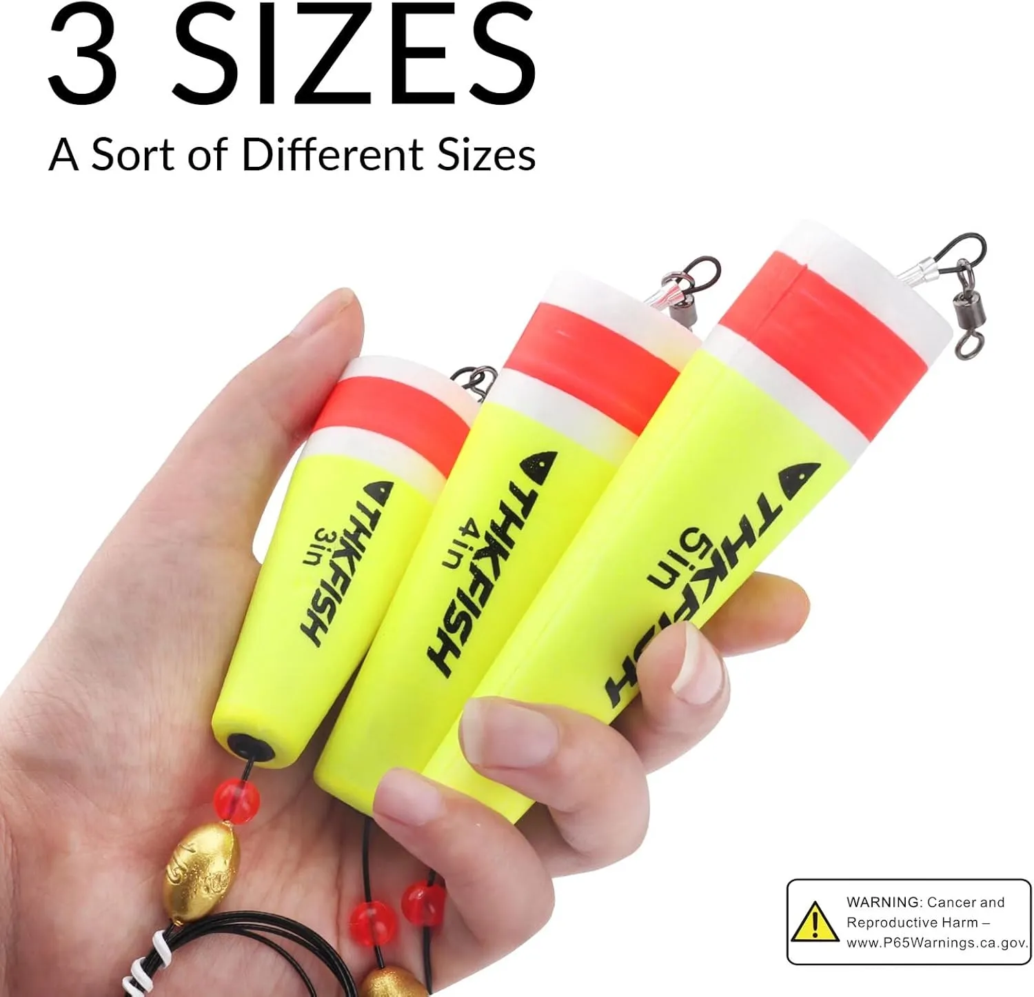 THKFISH Fishing Floats Bobbers Fishing Popping Cork Trout Float Rig Weighted Popping Floats Cork Trout Floats for Fishing Saltwater 4PCS