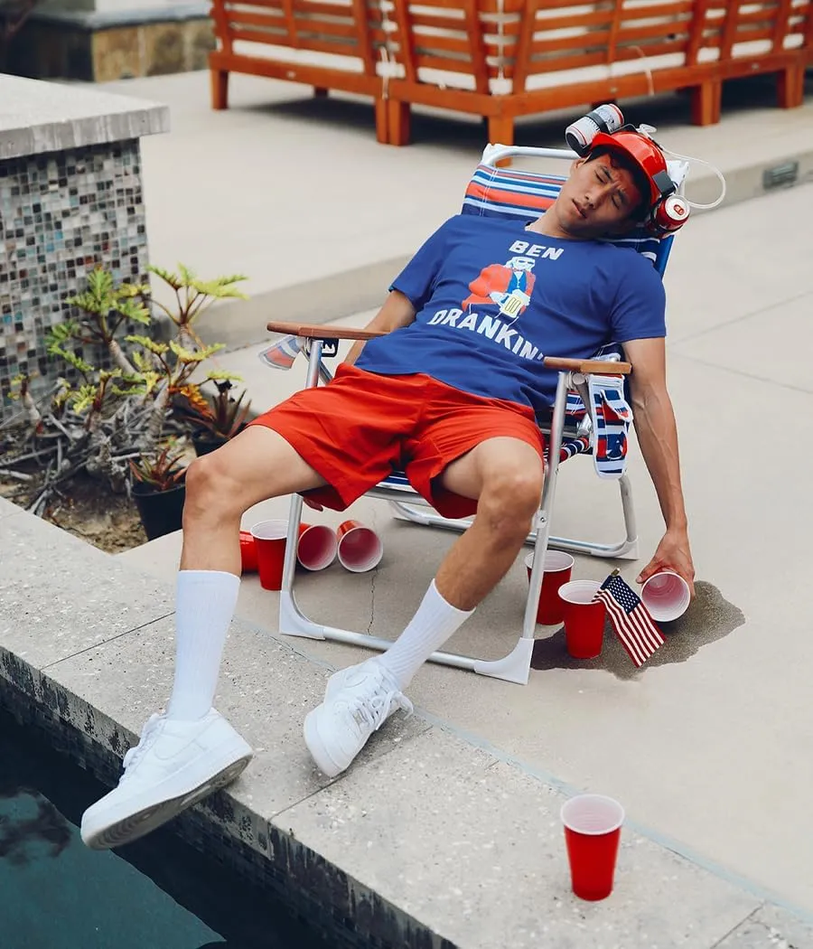 Tipsy Elves Patriotic Shirts for Men Comfy Casual American Flag Short Sleeve Mens 4th of July Summer Tees