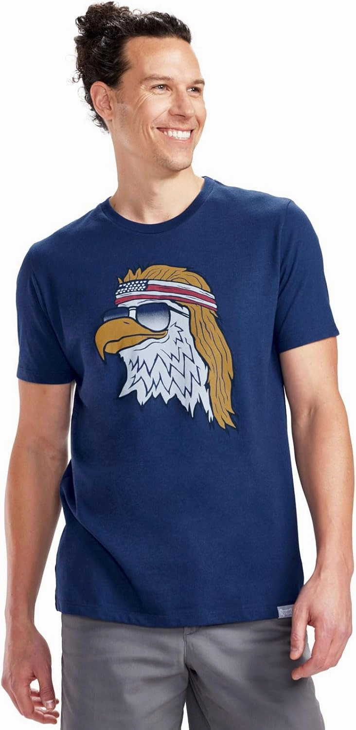 Tipsy Elves Men's Patriotic Graphic Tees for 4th of July - USA American Flag Shirts for Guys