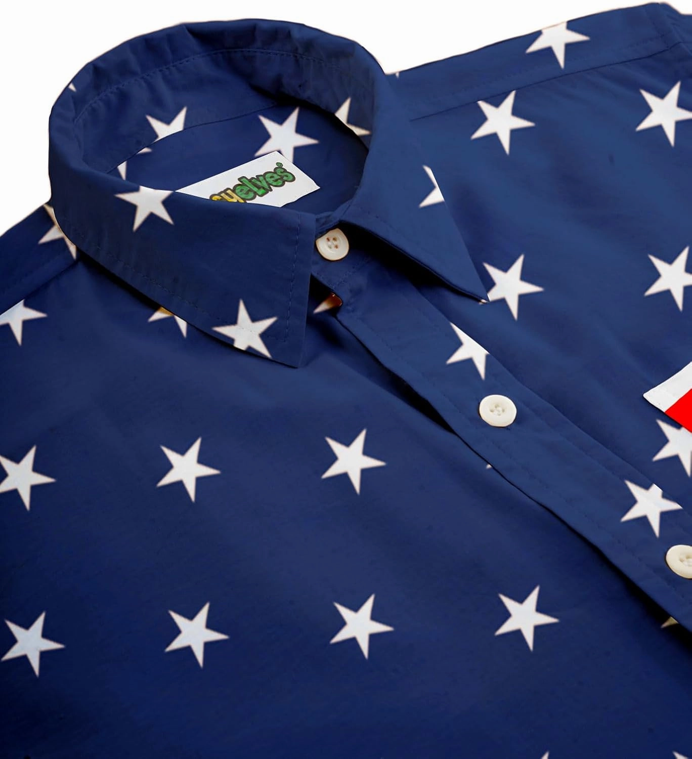 Tipsy Elves Patriotic Shirts for Men - USA Short Sleeve Button Up American Flag Shirts for Men for 4th of July