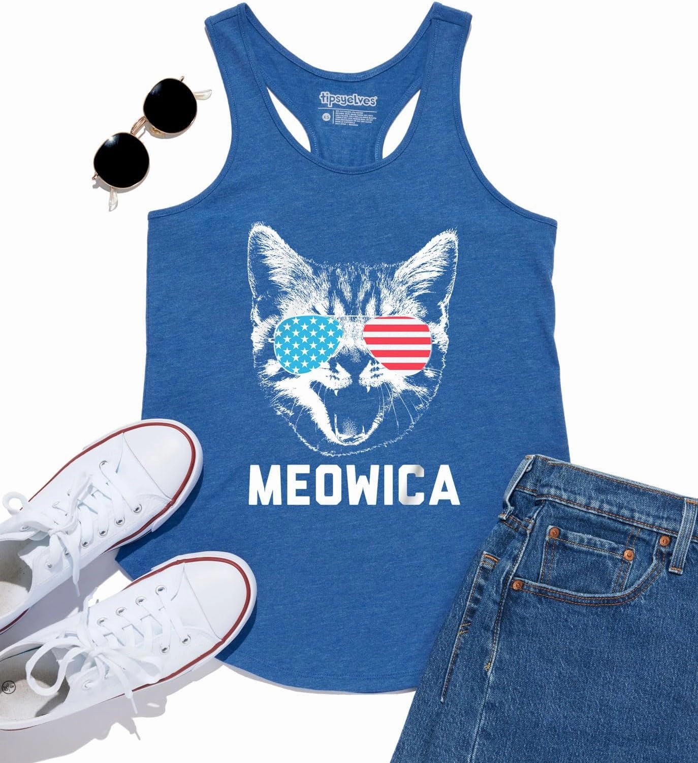 Tipsy Elves Women’s 4th of July Tank Tops Cute Patriotic American Flag Shirt Sleeveless July Fourth Outfits
