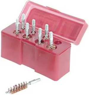 Tipton 8-Piece Bronze Handgun Bore Brush Set with Caliber Specific Brushes for Pistol and Revolver Cleaning and Maintenance