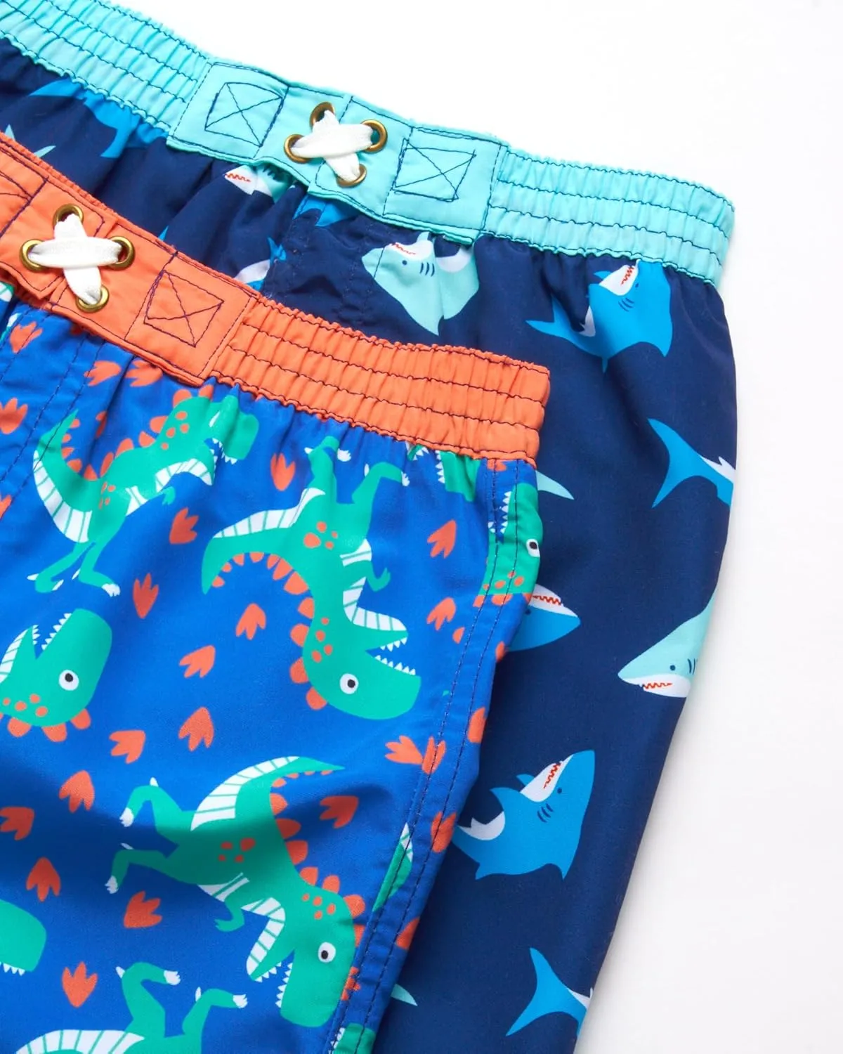 Toddler Baby Boys Swim Set - 4 Piece Swim Trunks and Short Sleeve Rash Guard for Boys Kids Swimwear (Sizes: 12M-7)