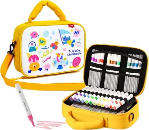 Toi Acrylic Marker Pens, Washable Markers for Kids, Medium Tip Coloring Markers Set, Art Supplies for kids 48 Colors with Portable Bag Indoor Outdoor Travel Drawing, Painting, Doodling
