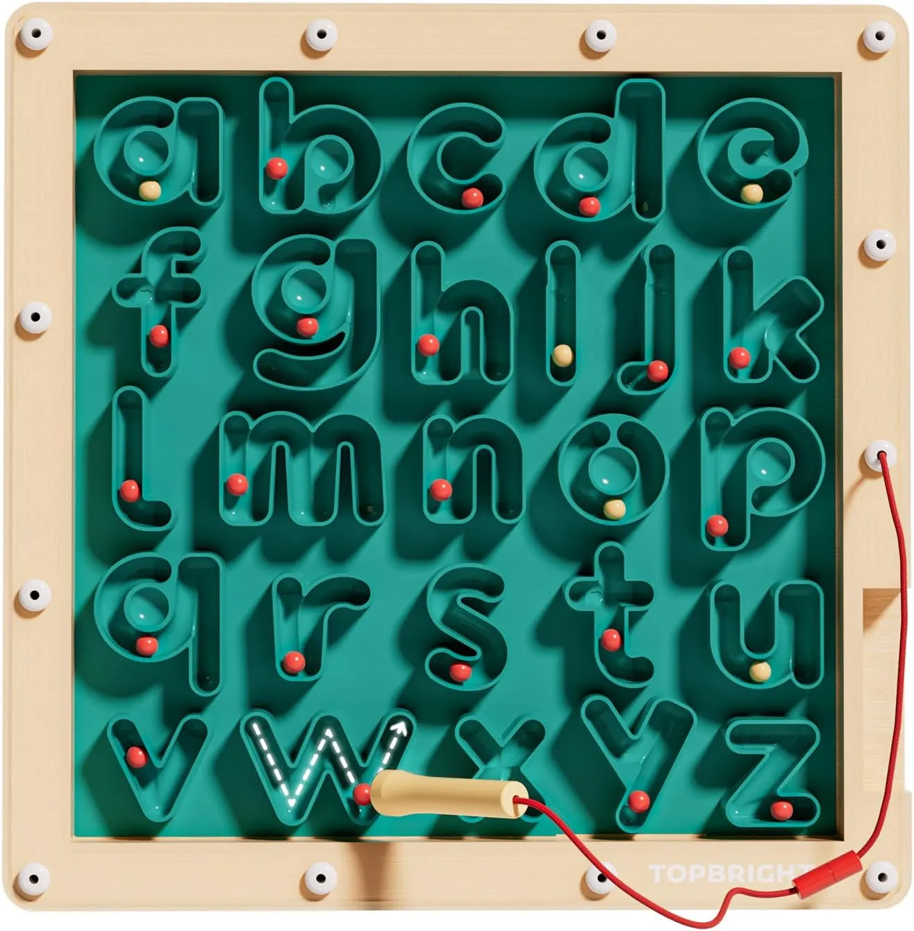 TOP BRIGHT Magnetic Letter Board - Alphabet Learning Montessori Toys, ABC Tracing Board with Magnetic Pen, Writing Practice for Toddlers, Learning Education Toys for 3 4 5 Years Old Preschool Kids