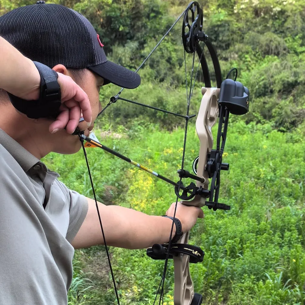 TOPOINT Starter Bow Compound Bow Archery Set Easy to Adjust No Bow Press Bow and Arrow Set for Adults and Teens 19-30" Draw Length 19-70 Lbs Draw Weight Up to IBO 320 Fps, US-Made Limbs