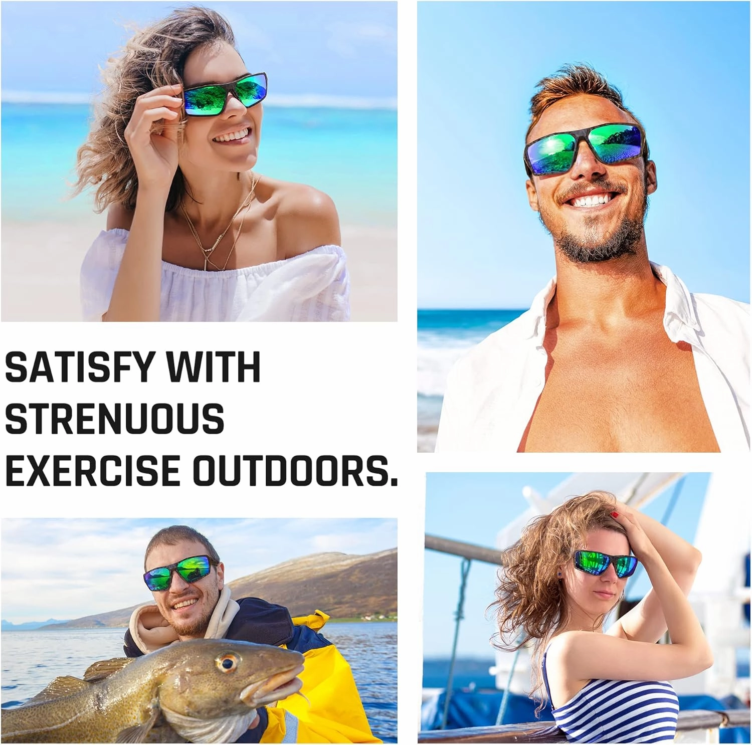 TOREGE Polarized Sports Sunglasses for Men Women Shooting Cycling Running Golf Fishing Sunglasses Durable Lens TR36