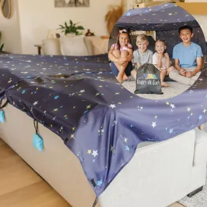 Tote a Fort Starry Blanket Fort Building Kit for Kids, 3 Blanket TOTEAFORT Toy, Make a Portable Playhouse, Play Tent Boy and Girl Indoor Outdoor Build Set, STEM Children Toy, Ages 4, 8, 12  