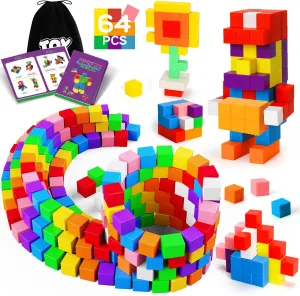 TOY Life 64 Pcs Magnetic Building Blocks for Toddlers Age 3-5 - Magnetic Blocks for Kids Ages 3-8 - Preschool Creative Stem Building Toys