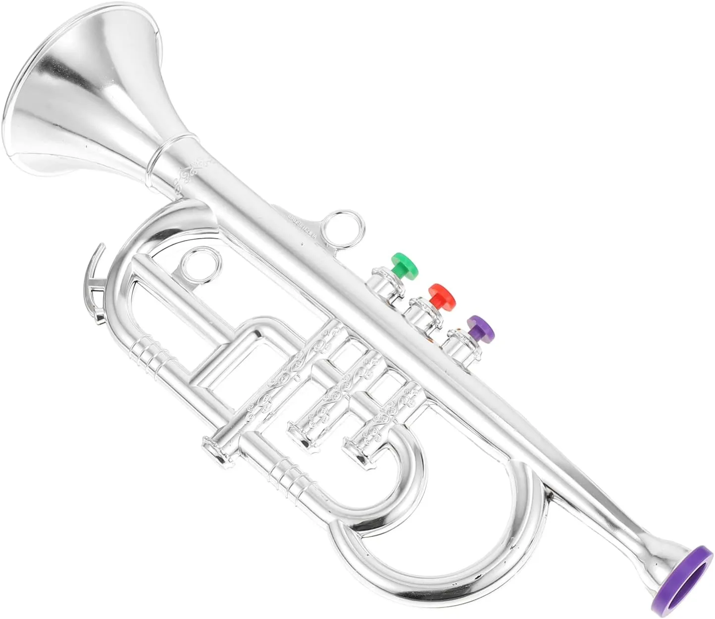 TOYANDONA 1Pcs Trumpet for Kids, Plastic Trumpet Toy Musical Instrument Toy Early Educational Toy for Boys Girls ( Silver )