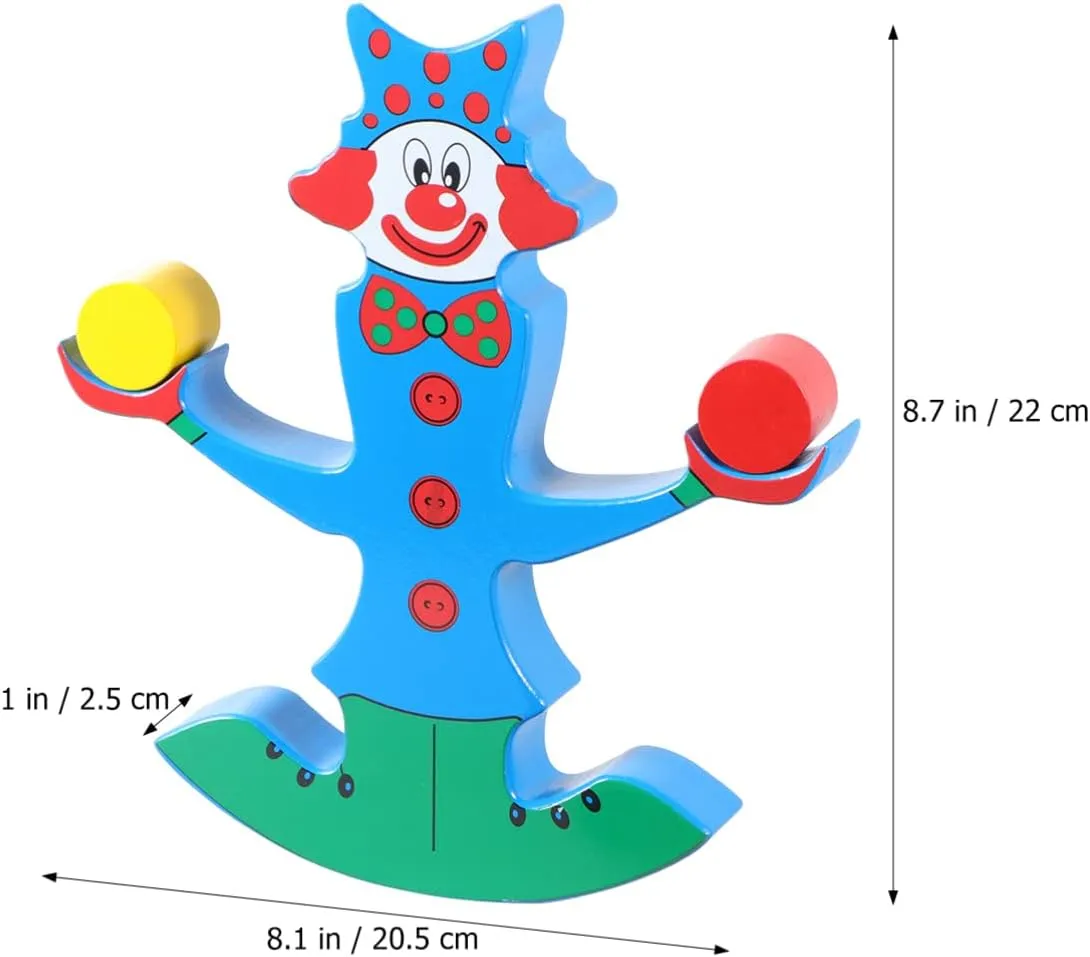 Toyvian Kids Toys Kids Toys Educational Toys Toy Balancing Early Skill Clown Puzzle Education Balance Beam Kids Wooden Building Game Kids Toys Educational Toys Wooden Toys