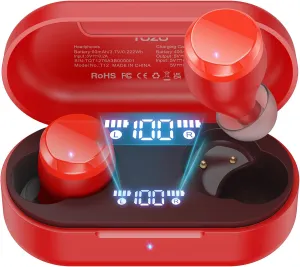 TOZO T12 (Compact Ergonomic Edition) Wireless Earbuds Bluetooth 5.3 Headphones, Call ENC Noise Cancelling Mic, 55Hrs Playtime App Customize EQ IPX8 Waterproof LED Digital Display Premium Sound Headset