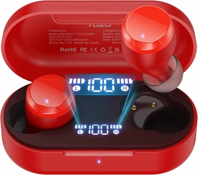 TOZO T12 (Compact Ergonomic Edition) Wireless Earbuds Bluetooth 5.3 Headphones, Call ENC Noise Cancelling Mic, 55Hrs Playtime App Customize EQ IPX8 Waterproof LED Digital Display Premium Sound Headset