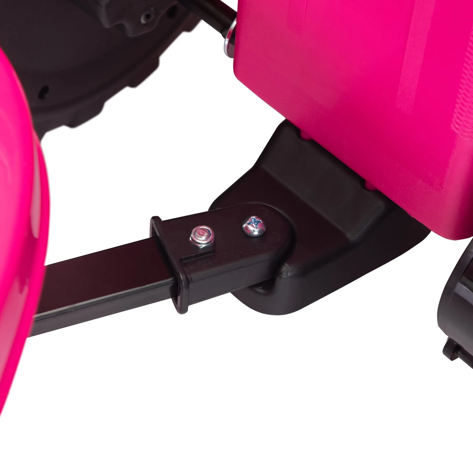 Track 7 Kids Ride on ATV with Trailer, 4 Wheeler Electric Quad Vehicle, Ride on Car with Music, Horn, Power Display, Kids Electric ATV, Rose Red