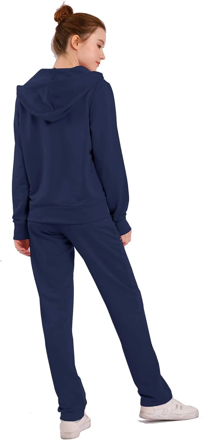 Tracksuit Sets Womens 2 Piece Sweatsuits Fashion Cozy Fleece Zip Up Hoodies and Sweatpants Jogging Sets