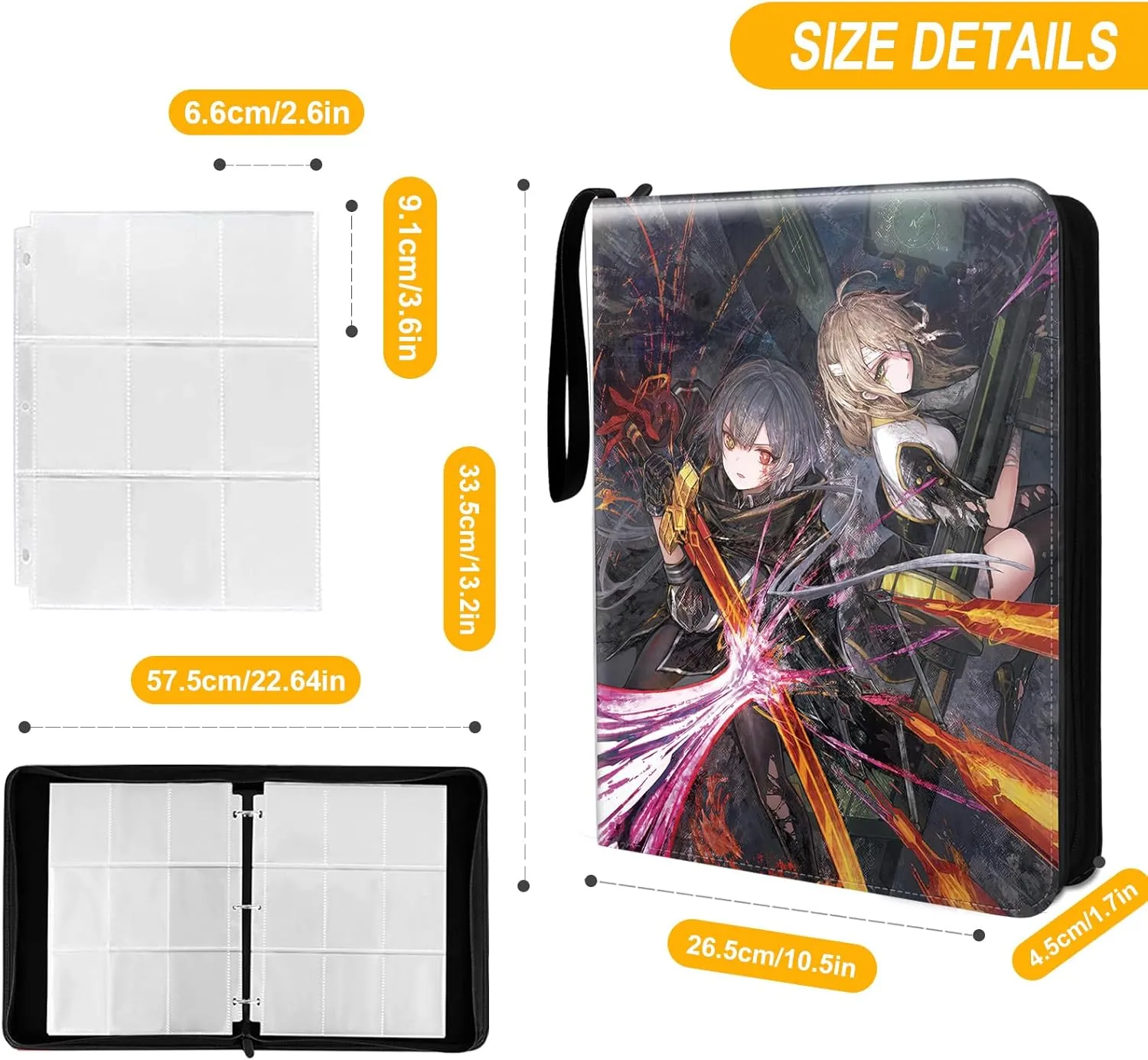 Trading Card Binder for YGO, Fits 900 Cards Card Collector Album Holder,with 40 Removable Sleeves Toys Gifts for Boys Girls