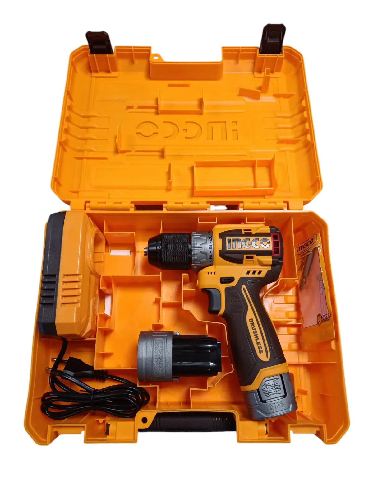 Trapano Avvitatore COMPACT 16V 60Nm BRUSHLESS con 2 batterie - INGCO
