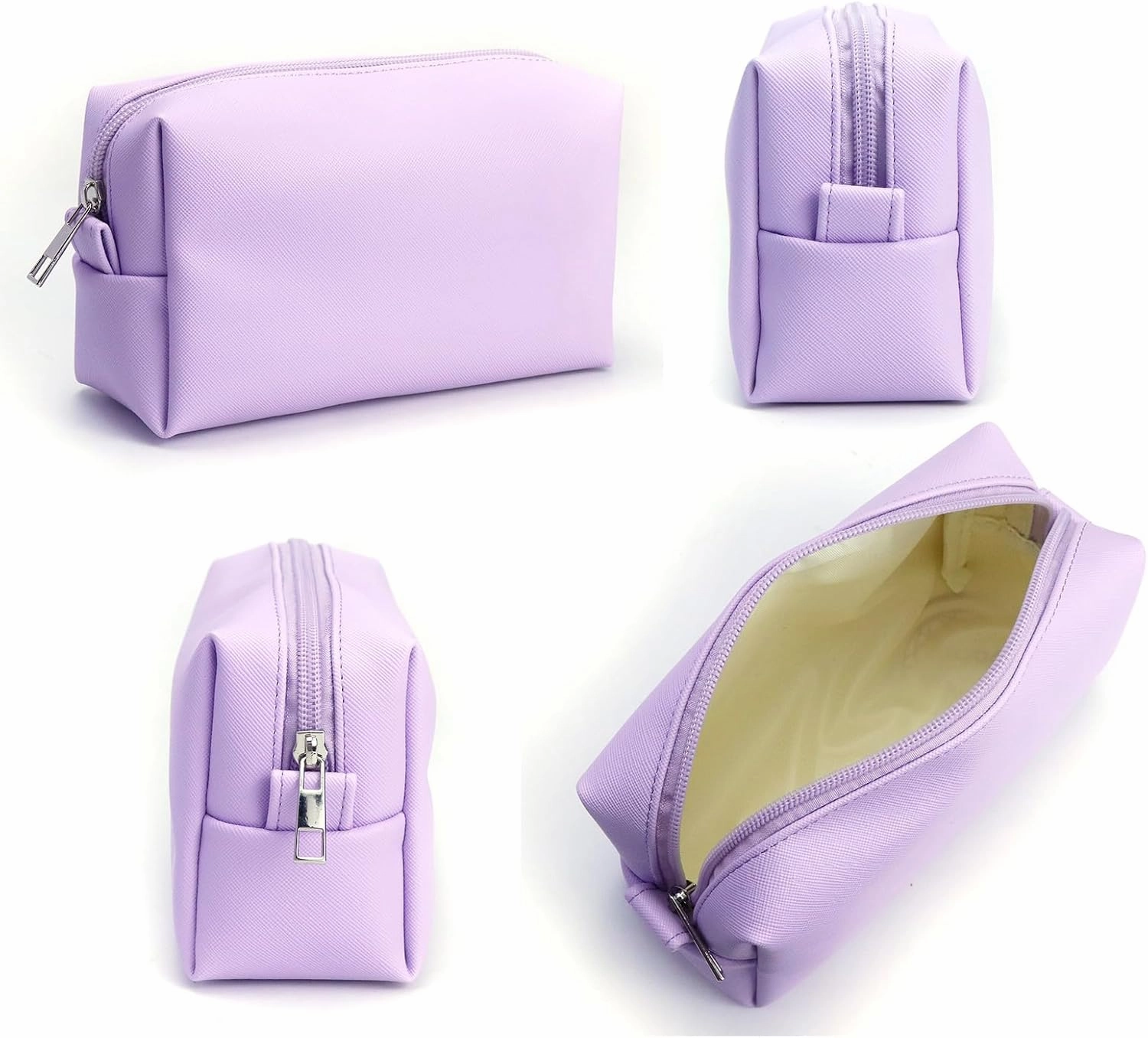 Travel Makeup Bags Set, 3-Piece Large Toiletry Organizer, Multi-Size Cosmetic Bags with Zipper (Purple)