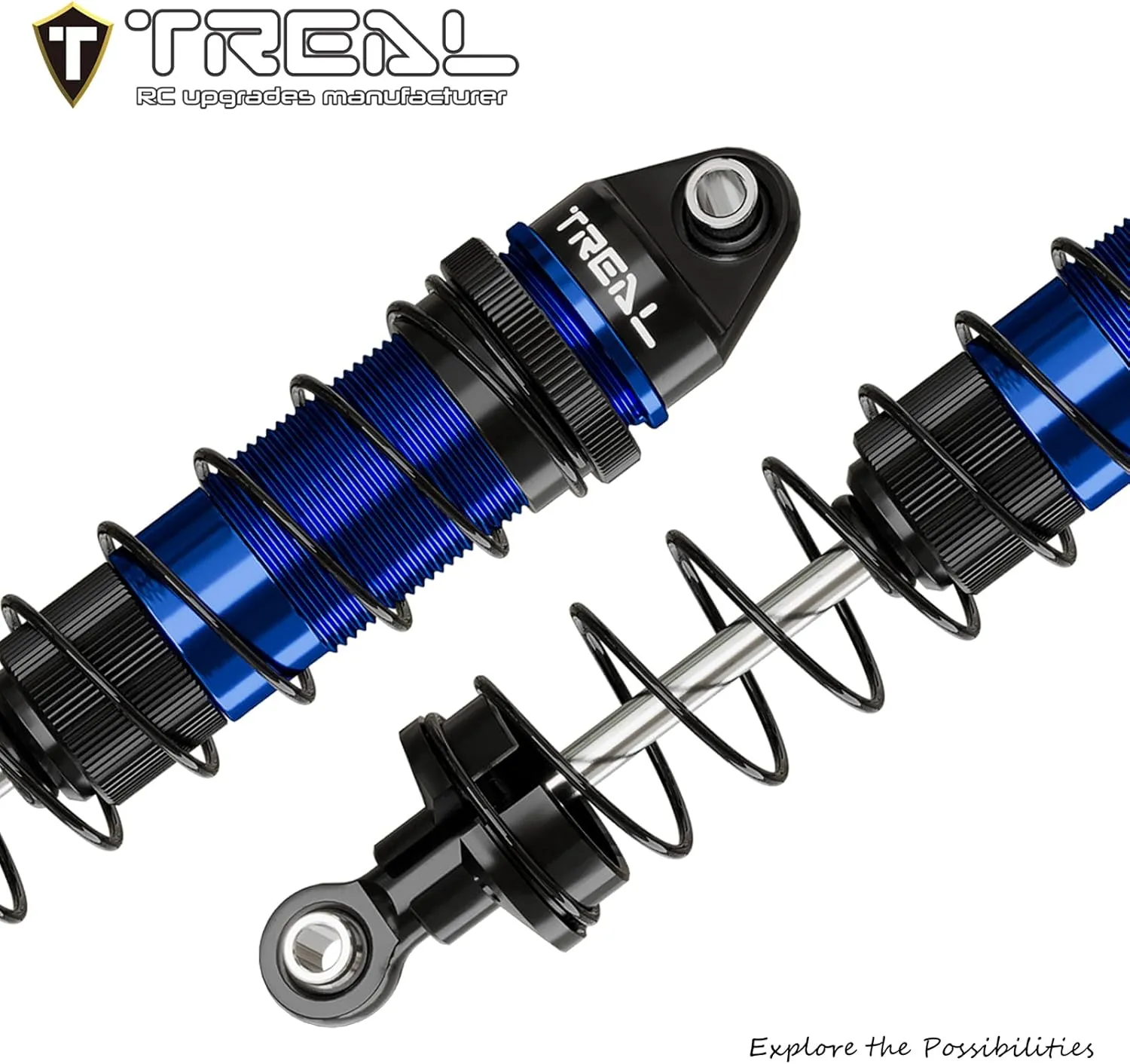 TREAL Mini LMT Shocks Set(4) Aluminum 6061 Front and Rear Assmebly Shock Absorber for 1/18 Losi Mini LMT(Blue)