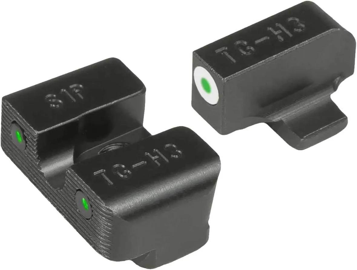 TRUGLO Tritium Pro Night Sights, Compatible with Sig Sauer Handguns | Compact Durable Glow-in-The-Dark Front & Rear Gun Sights with White Focus Lock Front Ring
