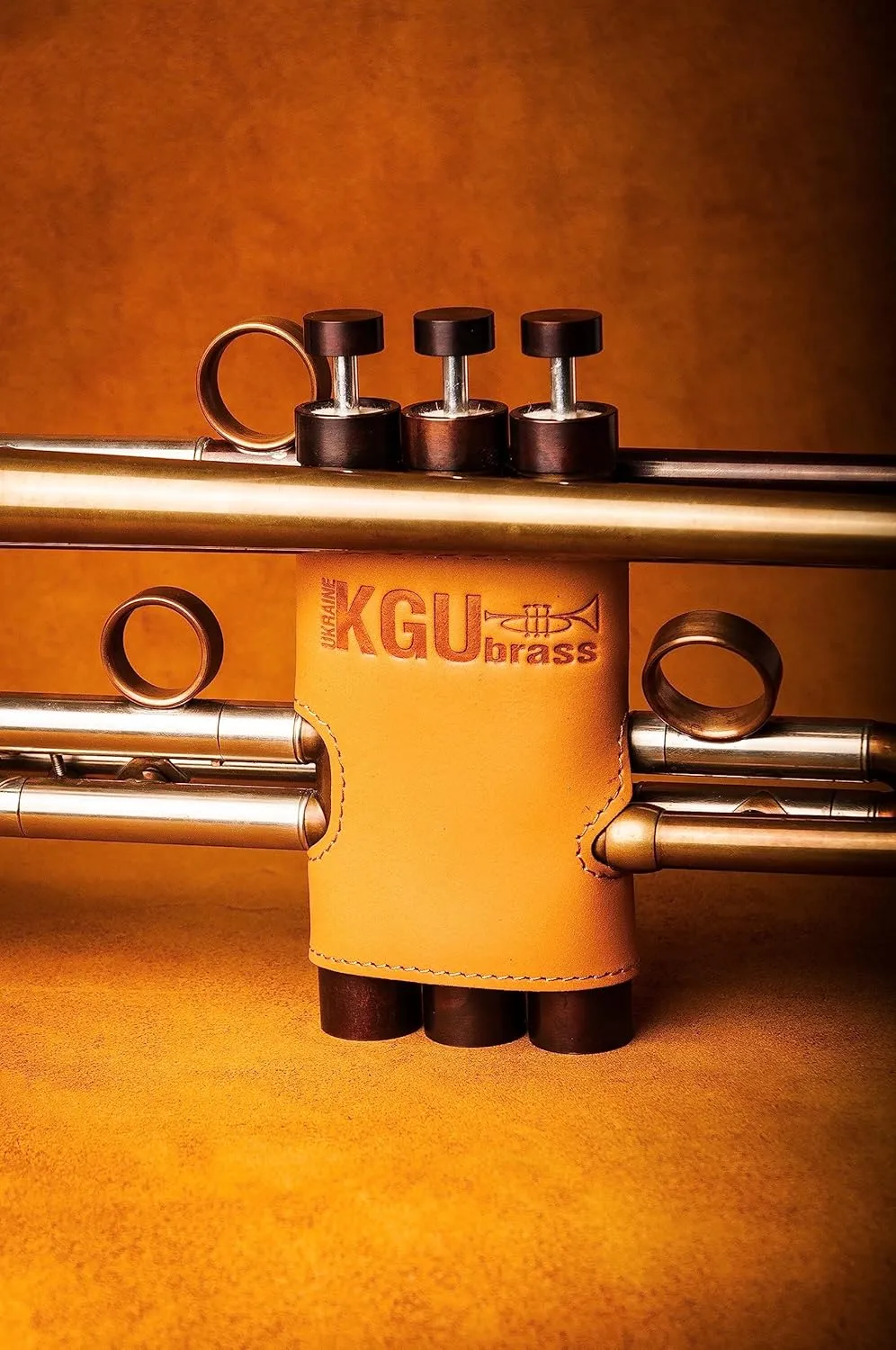 Trumpet valve guard by KGUBrass is the leather trumpet valve protector made of luxurious mild and thick material; use as protection from corrosion, scratches and stains (Orange (kadis))