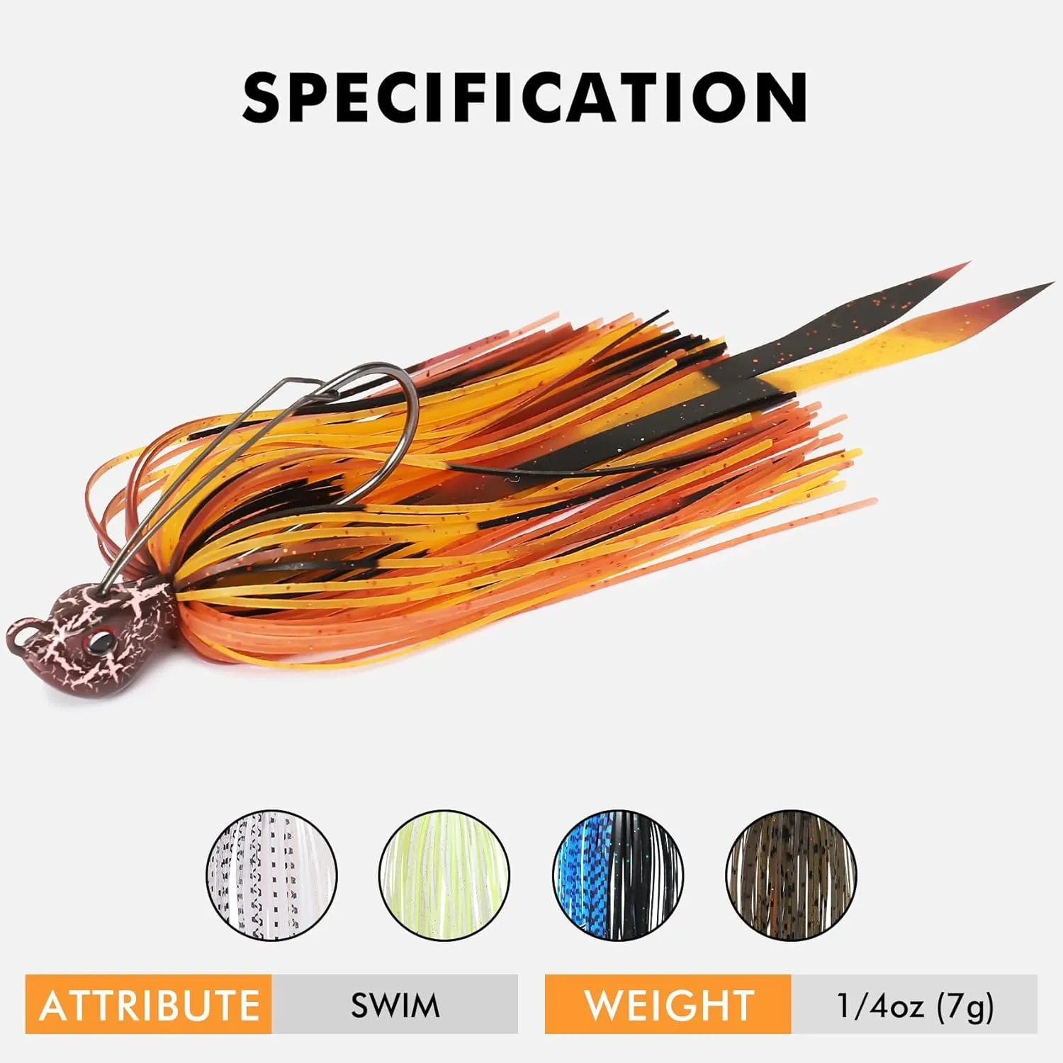 TRUSCEND Fishing Jigs with Ultra Smooth Teflon Hook, Tour Grade Titanium Weed Guard Swim Jigs, Valuable Weedless Skirted Jig, Well-Made Fishing Lures for Crappie Bass Trout, Freshwater Fishing Gear