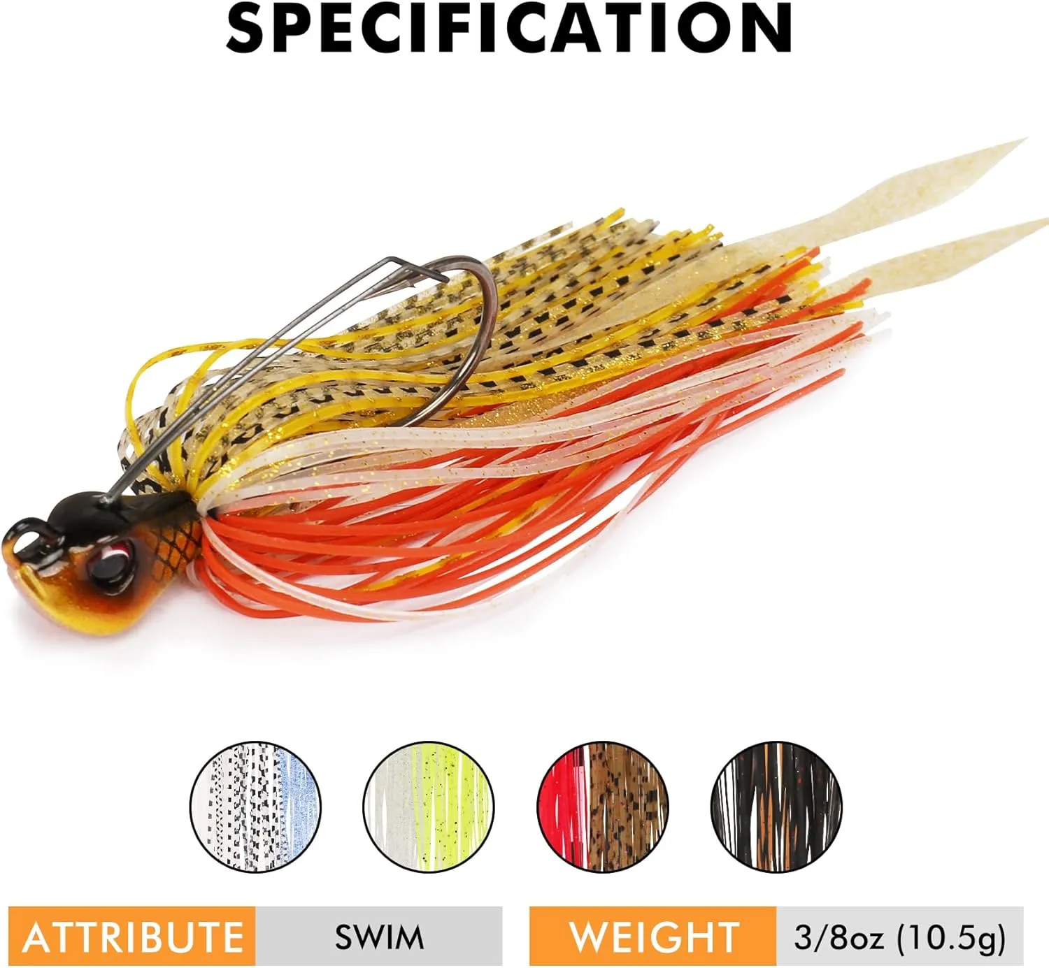 TRUSCEND Fishing Jigs with Ultra Smooth Teflon Hook, Tour Grade Titanium Weed Guard Swim Jigs, Valuable Weedless Skirted Jig, Well-Made Fishing Lures for Crappie Bass Trout, Freshwater Fishing Gear