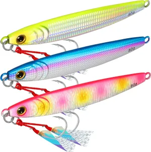 TRUSCEND Valuable Fishing Jigs of Captain's Favorite, Shiny Saltwater Spoons Perfect for Jigging, Slow Pitch Jig Catch More Fish, Durable and Well-Made Bass Salmon Tuna Fishing Lures with Sharp Hook