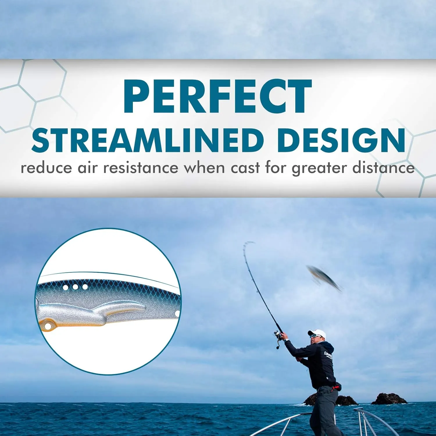 TRUSCEND Valuable Fishing Jigs of Captain's Favorite, Shiny Saltwater Spoons Perfect for Jigging, Slow Pitch Jig Catch More Fish, Durable and Well-Made Bass Salmon Tuna Fishing Lures with Sharp Hook
