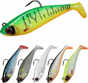 TRUSCEND Pre-rigged Fishing Jig Lures for Freshwater and Saltwater, Innovative Super Durable TPE Bass Lures, Lifelike Shrimp Crayfish Swimbait, Weedless Lure for Crappie Trout Walleye, Keep Separately