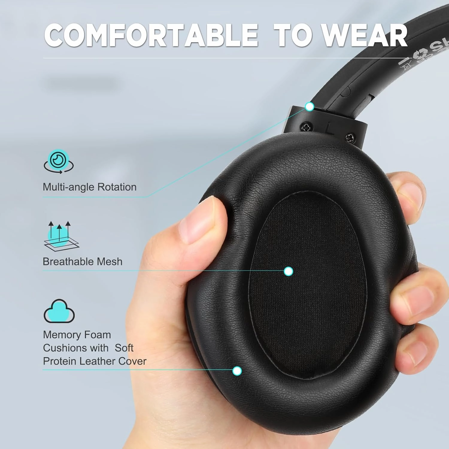 TUINYO Wireless Headphones - Noise Cancelling Over Ear Bluetooth Headphones with 60H Playtime, Deep Bass Hi-Fi Stereo Sound & Comfortable Earpads for Travel, Home and Office