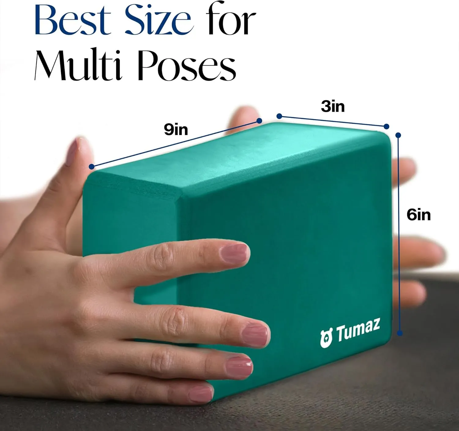 Tumaz Yoga Blocks 2 Pack with Strap Set, High Density/Lightweight EVA Foam and Non-Slip Natural Cork Blocks & Premium 8F Yoga Strap Set - E-Book Included