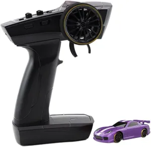 Turbo Racing 1/76 Scale Racing Mini RC Drift Car, 2.4G RC 3CH Electric RWD Drift Racing Car Model, Birthday Xmas Gift for Adults（Purple）