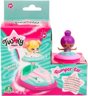 TWIKY Girls in Action Ballerina Spinning Top Toy with Shock Car, Purple Hair Mini Dancer Doll, Includes Spinner That Makes Your Top Spin, for 3 Year Old Girls, Famous (TWK01100)