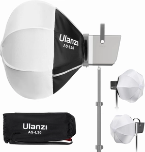 ULANZI Mini Lantern Softbox Soft Light Modifier, 11.8 inch, Quick-Setup, Quick-Folding, White, Plastic, Softbox, Bowens Mount, Includes Carrying Case