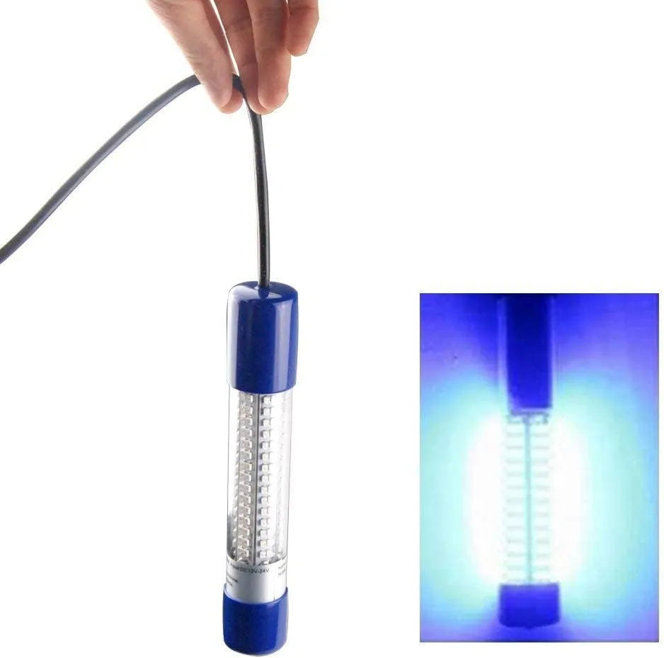Underwater Fishing Light 1600 Lumens 10.8W 12V 24V Submersible Fish Bait Finder 180 LED Waterproof IP68 Deep Drop Night Fishing Light with 20 FT Cord for Shrimp Squid Fish Crowds