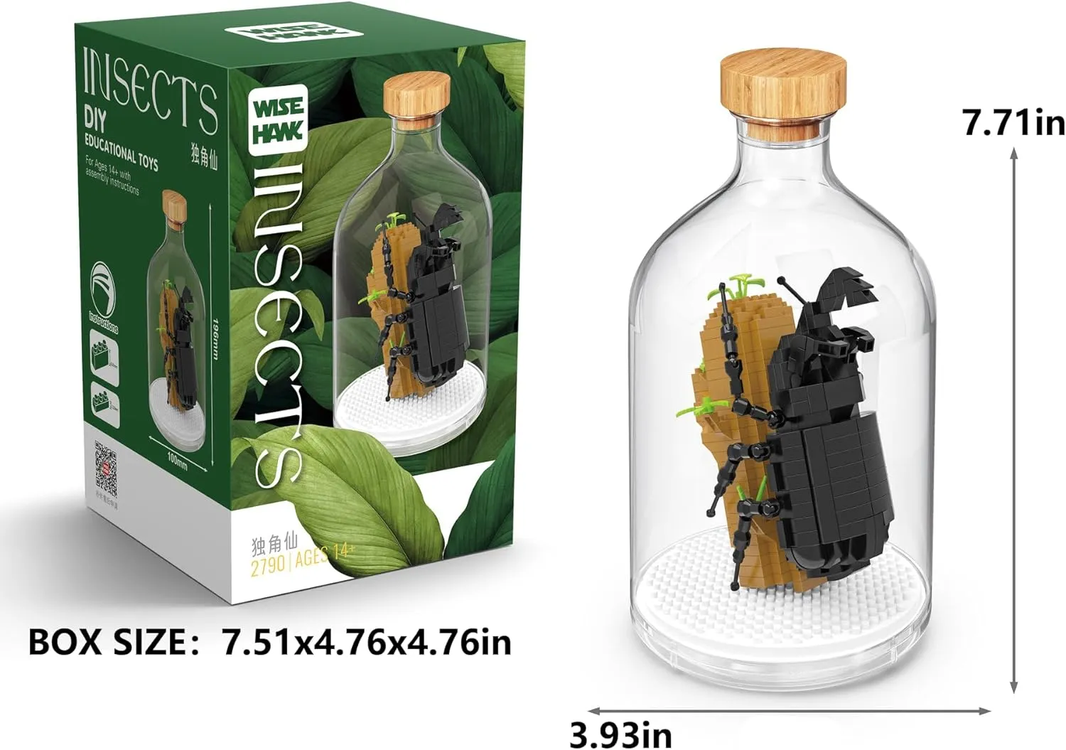 Unicorn Beetle Miniature Insect Friends Building Set Creative Party Favors and Gifts for Nature Lovers - Office and Home Decor Mini Bugs Building Blocks Gift for Boys and Girls