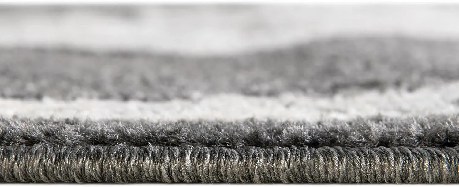 Unique Loom Parker Collection Area Rug - Kokulu (5' Octagon, Charcoal/ Gray)