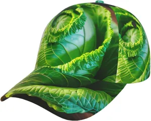 Unisex Adult Adjustable Bright Cabbage Print Baseball Cap Black