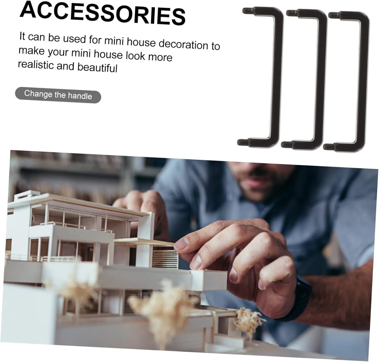 Uonlytech 24pcs Miniature Furniture Handles for Dollhouse Drawer Doors Pull Handles Mini Furniture Accessories for Boys and Girls Toy House Decoration