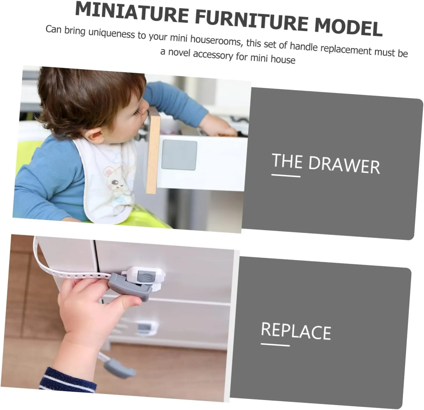 Uonlytech 24pcs Miniature Furniture Handles for Dollhouse Drawer Doors Pull Handles Mini Furniture Accessories for Boys and Girls Toy House Decoration