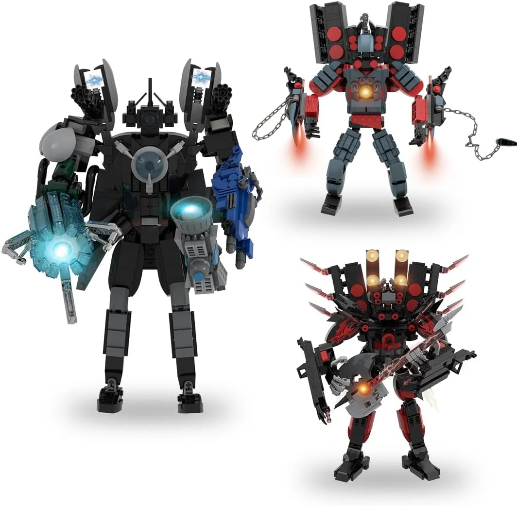 Upgraded Toilet Series Building Block Toys - Titan Clock, Speaker, TV Man (Monitoring) - Replicable Assembly