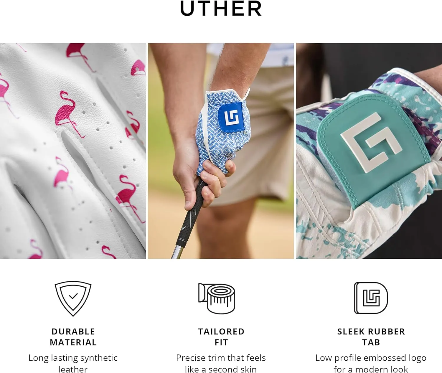 Uther Women’s Dura Golf Glove – Durable, Comfortable, Tailored Fit with Zip Pouch