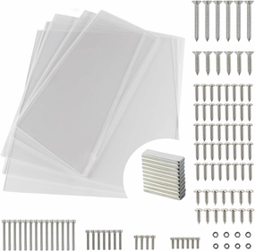 V1 Plexiglass Kit for Prusa Compatible with IKEA Lack V1 3D Printer Enclosure | 3mm 5-Pack Acrylic | Includes Fasteners & Magnets (20x6x2mm) | x3 440x440mm (17.3”x17.3”) & x2 220x440mm (8.65" x17.3”)