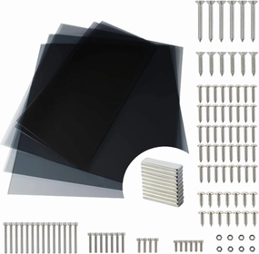 V1 Plexiglass Kit for Prusa Compatible with IKEA Lack V1 3D Printer Enclosure | 3mm 5-Pack Acrylic | Includes Fasteners & Magnets (20x6x2mm) | x3 440x440mm (17.3”x17.3”) & x2 220x440mm (8.65" x17.3”)