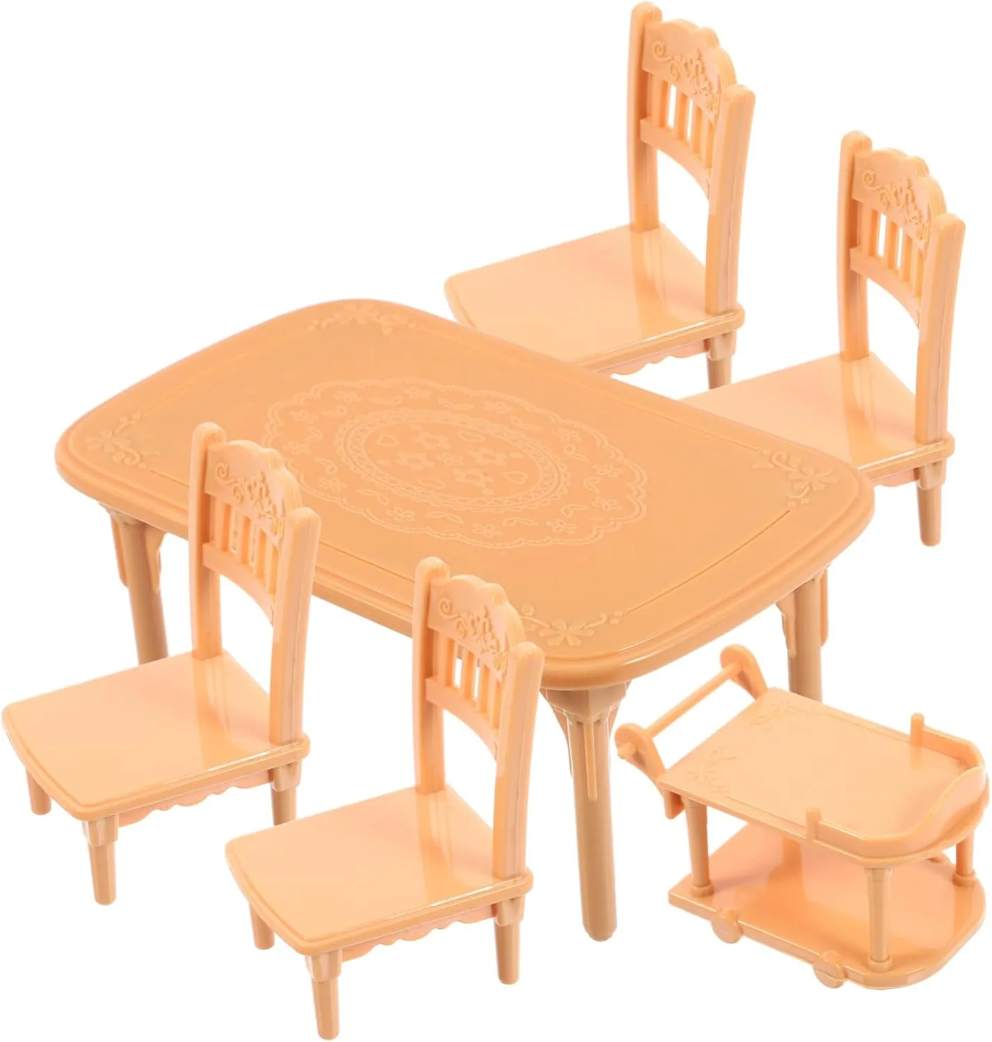 VANZACK 3 Sets Modern Dollhouse Miniature Dining Table Chair Set Realistic Miniature Furniture for Dollhouses 1:12 Scale Chairs