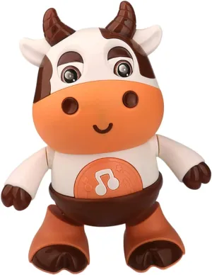 VANZACK Electric Musical Calf with Lights Plaything for Crawling Developmental Adorable Swinging Calf for Early Learning Activities